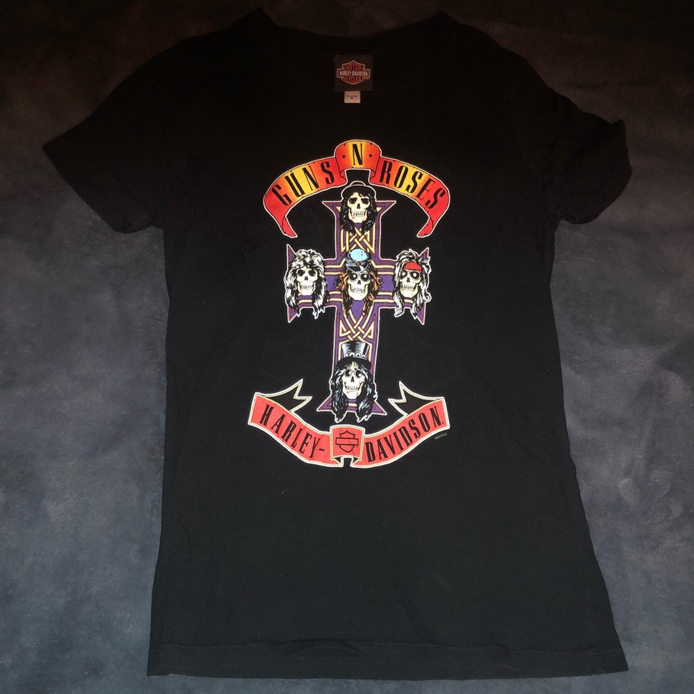 Guns and roses x Harley Davidson shirt